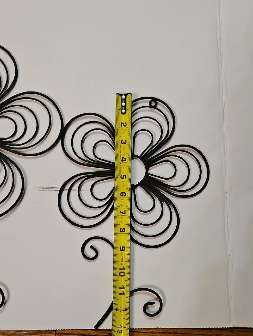 3 Piece Black Floral Metal Wall Decor - Decorative Flower Wall Art - Picture 7 of 8